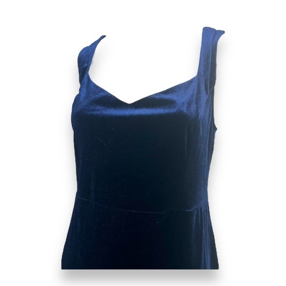 Privy Plus Size Navy Velour Dress Short Sleeveless Stretch Zip Velvet Womens 3X - Picture 3 of 5
